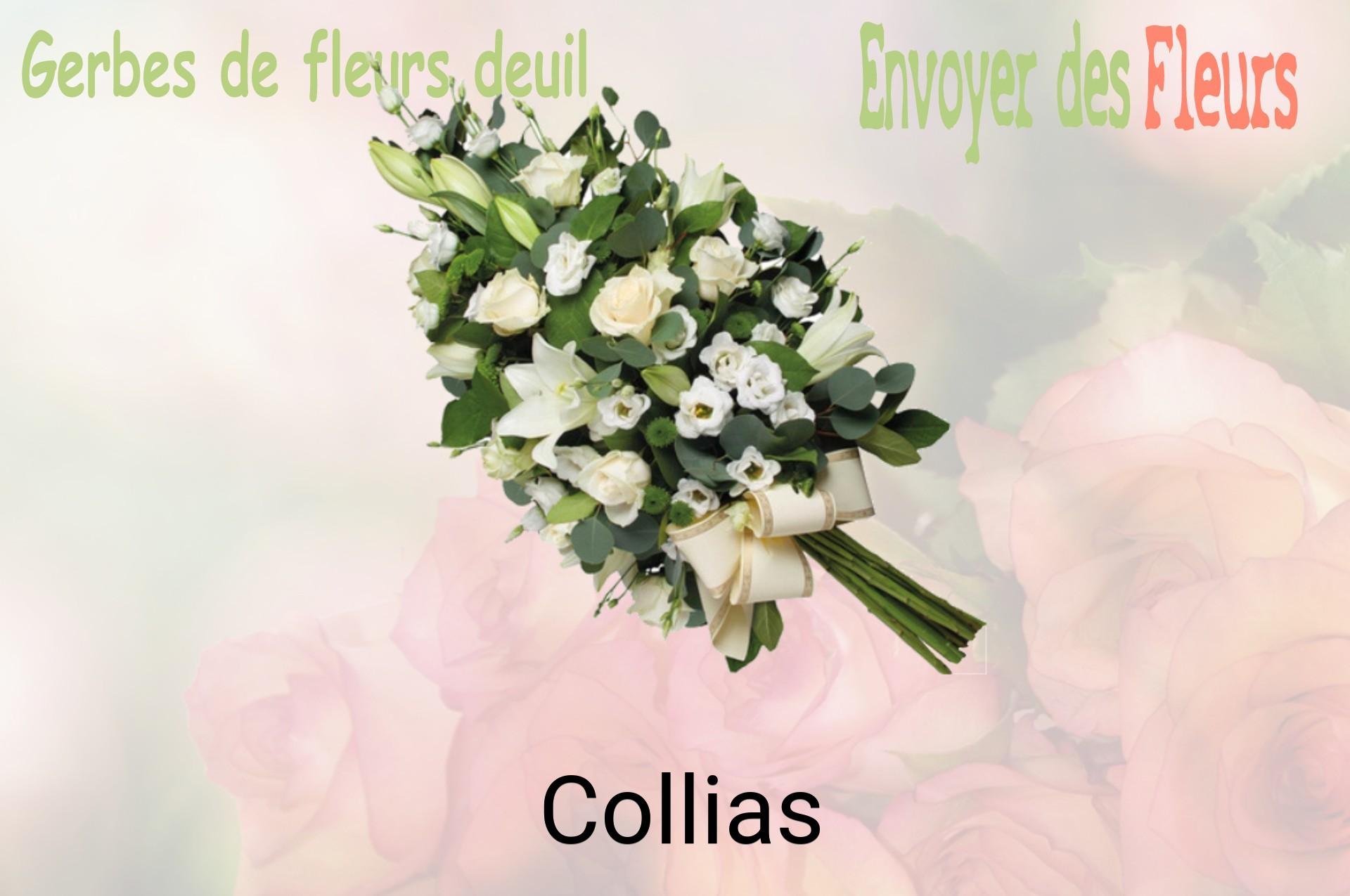 Gerbe de fleurs de deuil livrée à Collias